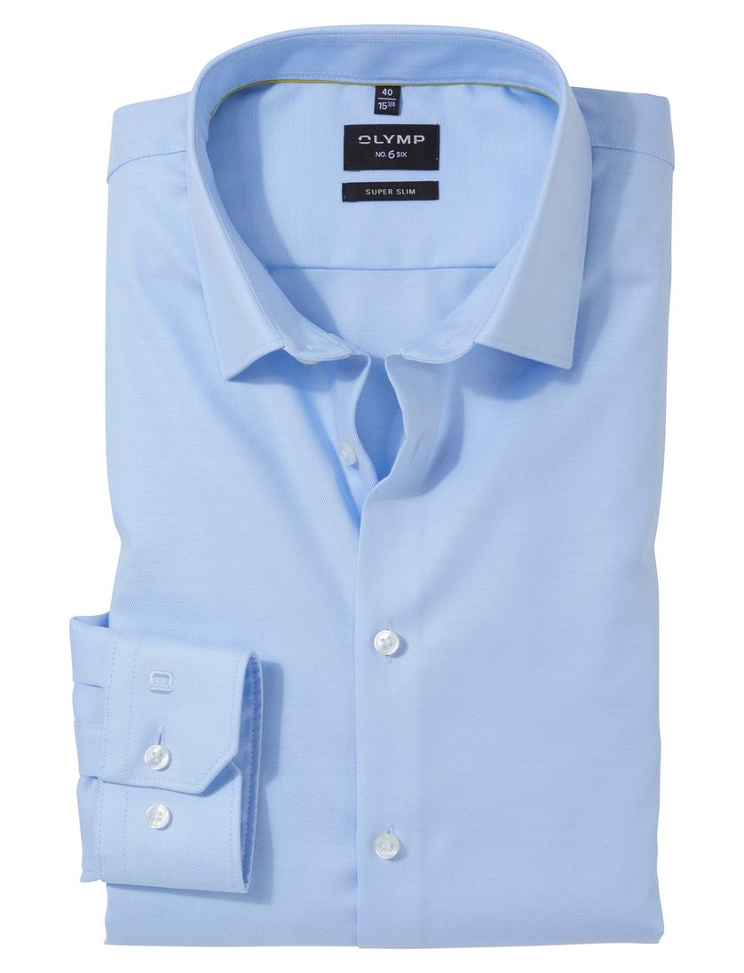 Olymp no.6 lichtblauw overhemd super slim fit effen