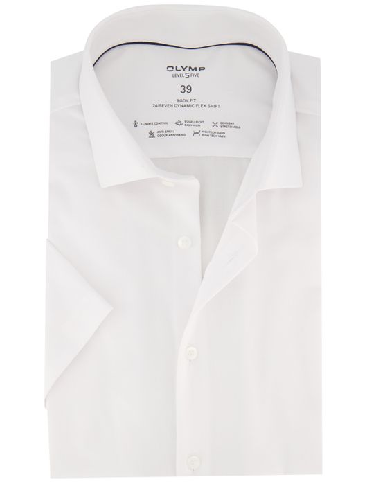overhemd korte mouw wit Olymp Level Five body fit