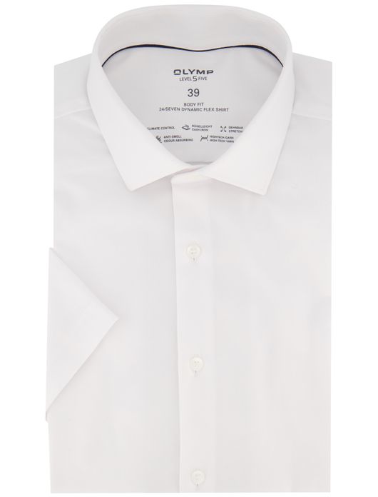 overhemd korte mouw wit Olymp Level Five body fit
