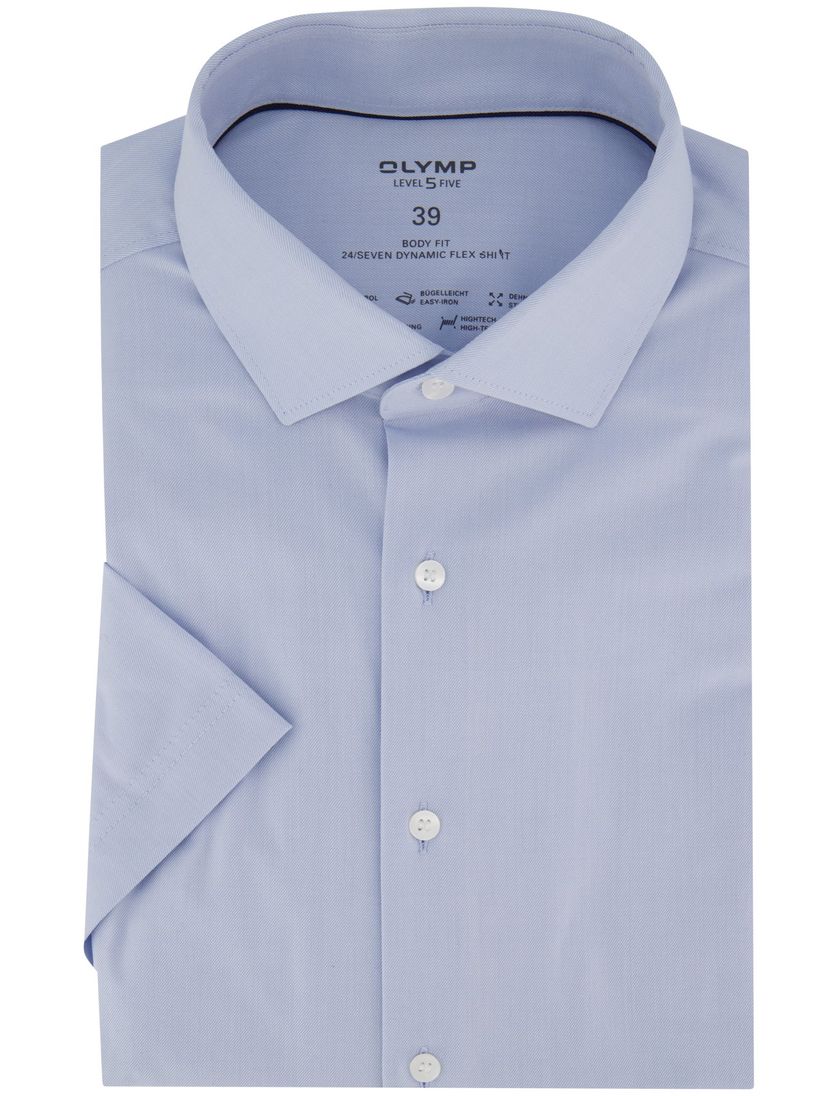 Olymp overhemd korte mouw lichtblauw katoen