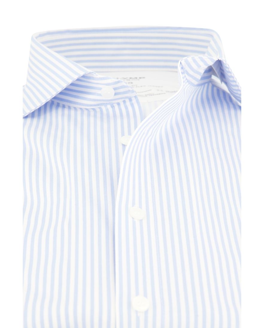 Olymp overhemd slim fit lichtblauw gestreept katoen