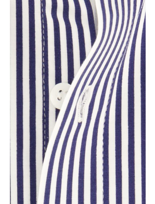 business overhemd Olymp donkerblauw gestreept katoen, stretch slim fit