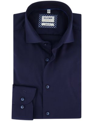 Olymp Olymp overhemd donkerblauw effen katoen