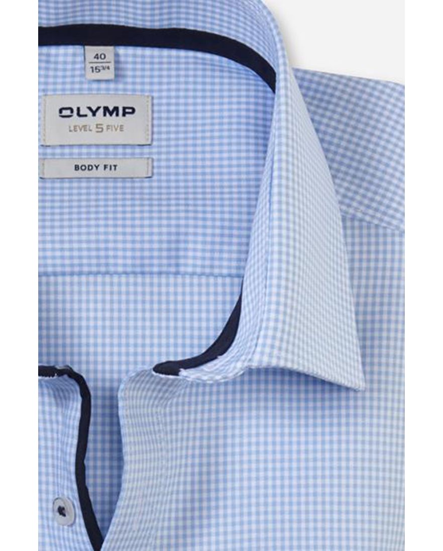 Olymp overhemd lichtblauw Body Fit Level Five katoen