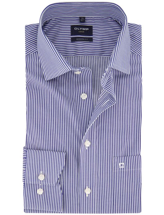 Olymp luxor donkerblauw gestreept