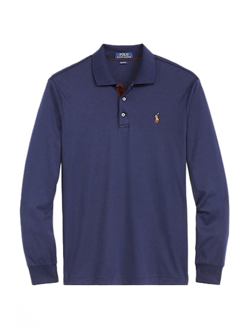 Polo Ralph Lauren polo lange mouw Big & Tall donkerblauw