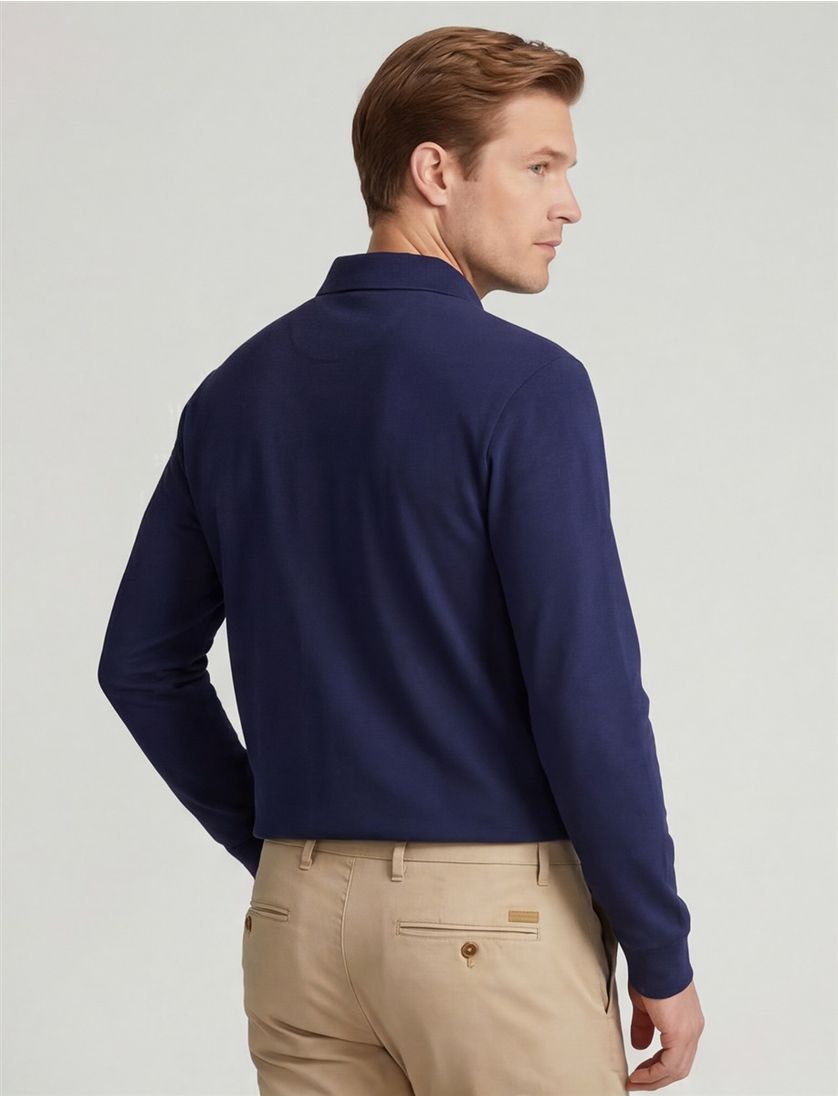 Polo Ralph Lauren polo lange mouw Big & Tall donkerblauw