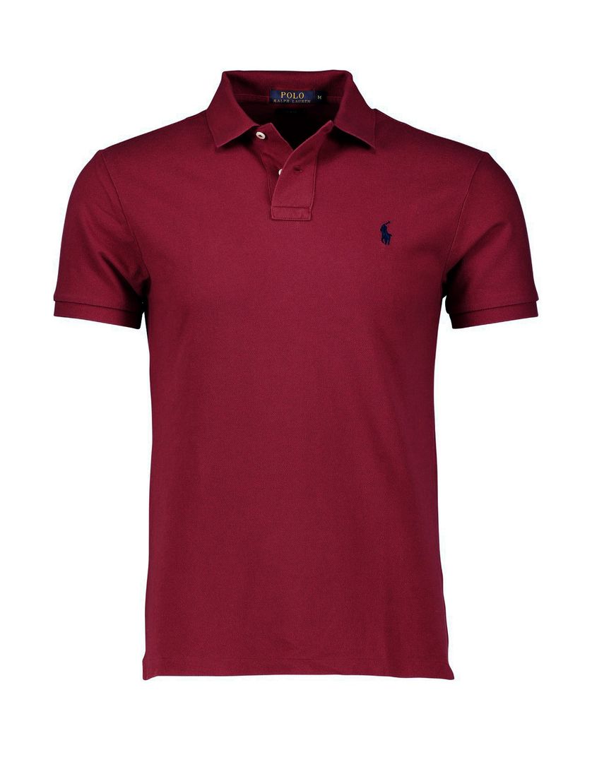 Polo Ralph Lauren polo normale fit bordeaux effen katoen Big & Tall