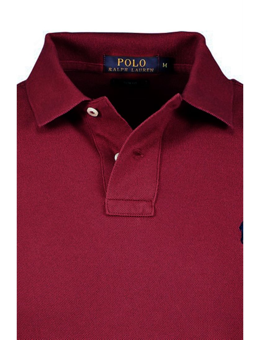 Polo Ralph Lauren polo normale fit bordeaux effen katoen Big & Tall
