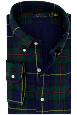 Polo Ralph Lauren Polo Ralph Lauren casual overhemd normale fit donkerblauw groen geruit katoen