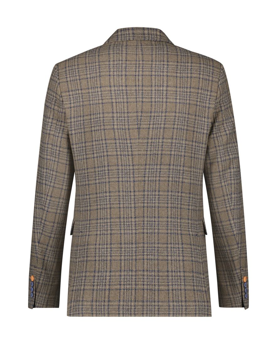 A Fish Named Fred colbert bruin geruit wol slim fit