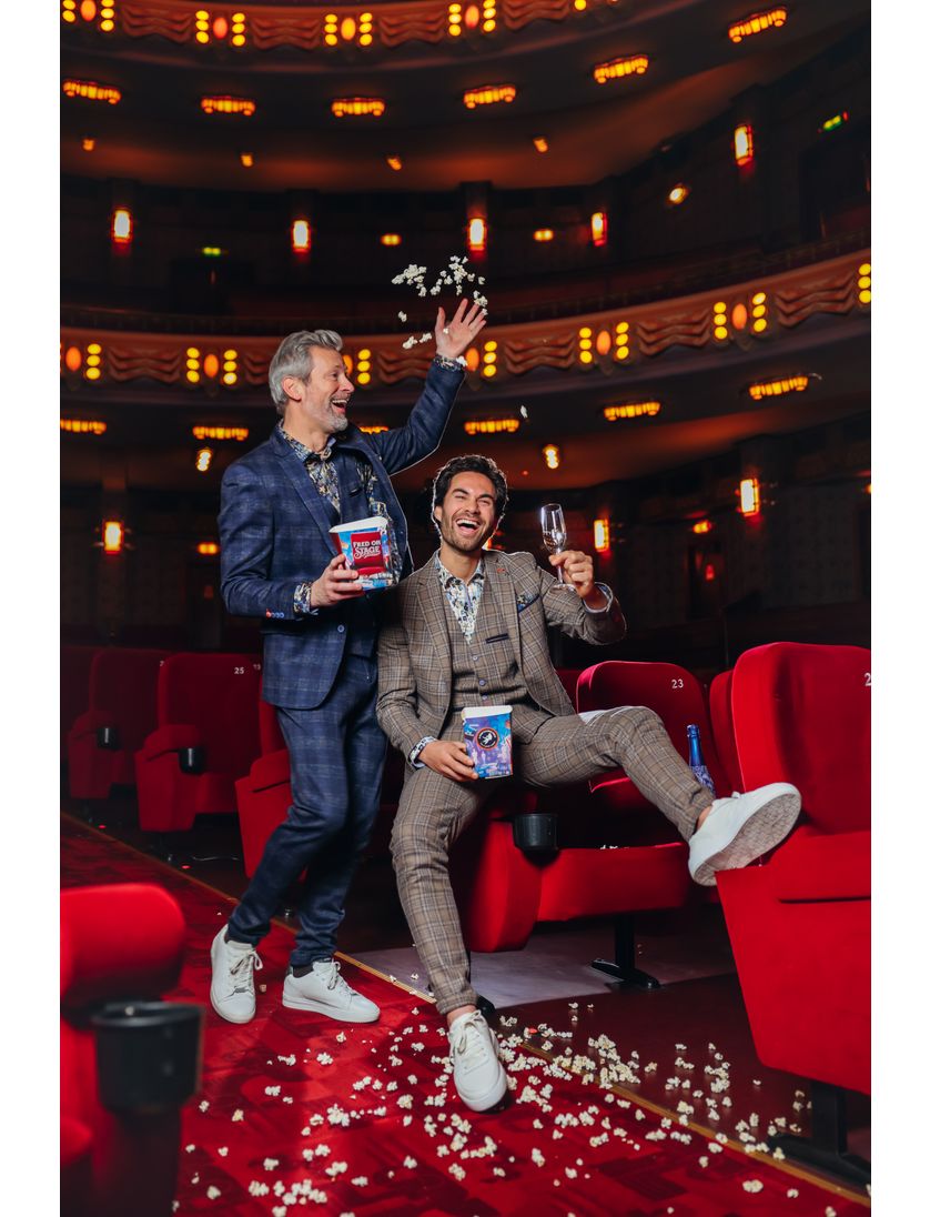 Bruin A Fish Named Fred colbert met ruiten wol slim fit