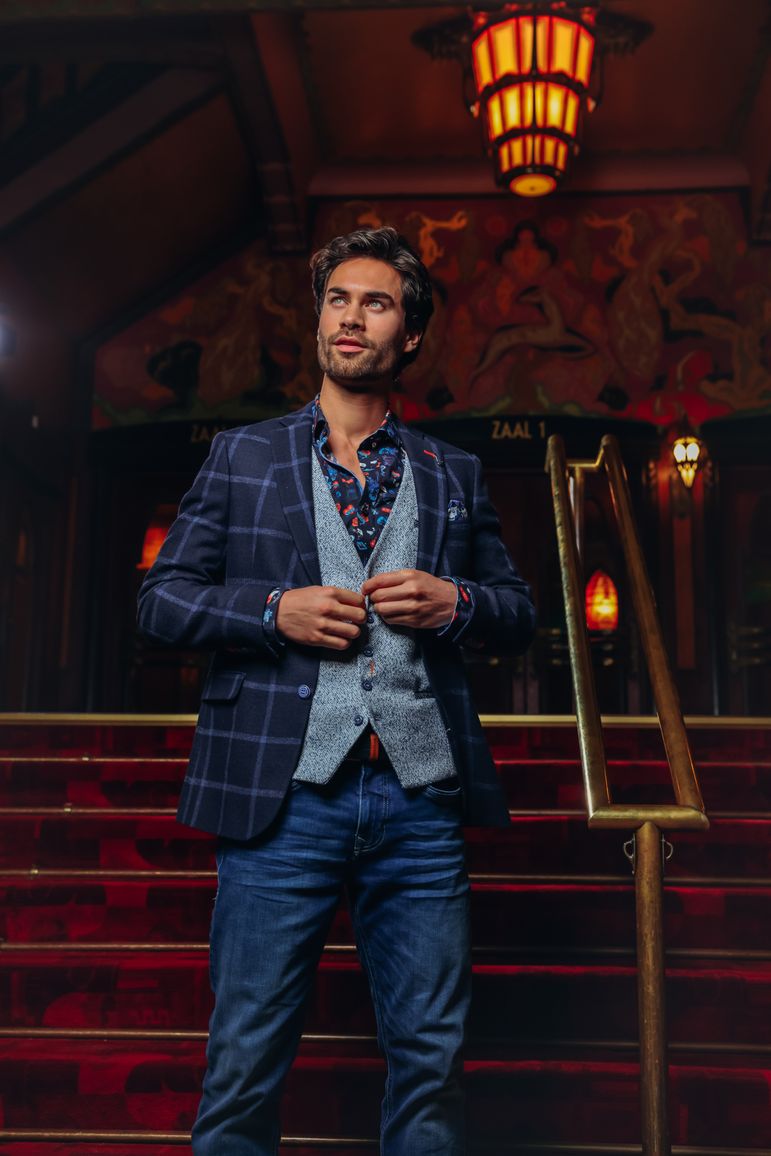 A Fish Named Fred colbert navy geruit