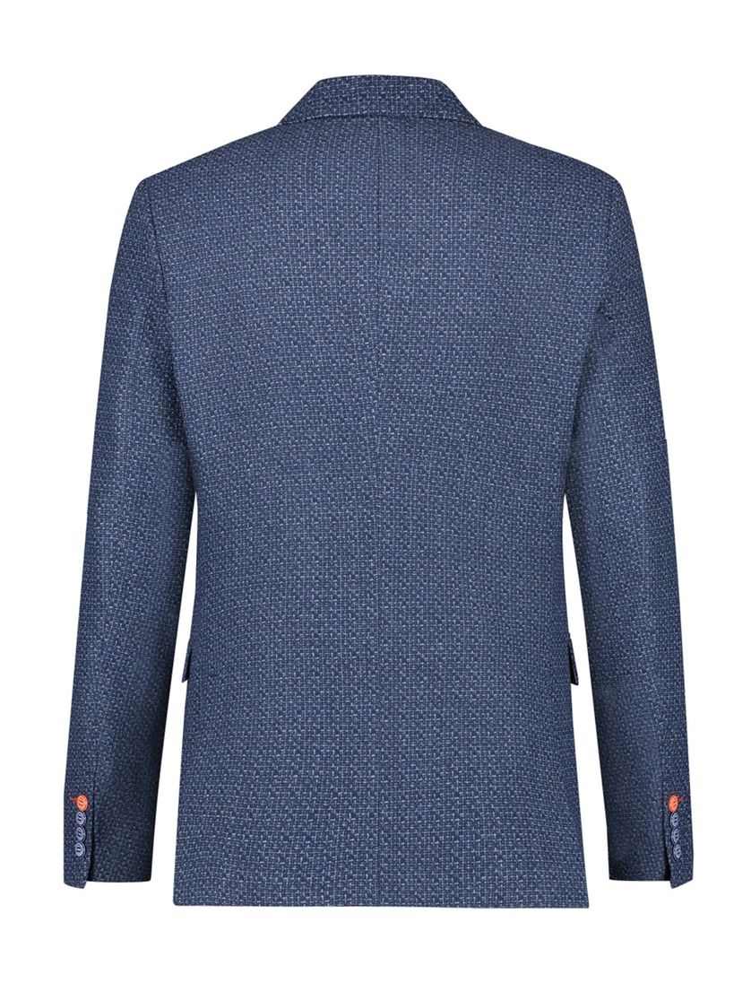 colbert A Fish Named Fred donkerblauw gemêleerd wol slim fit