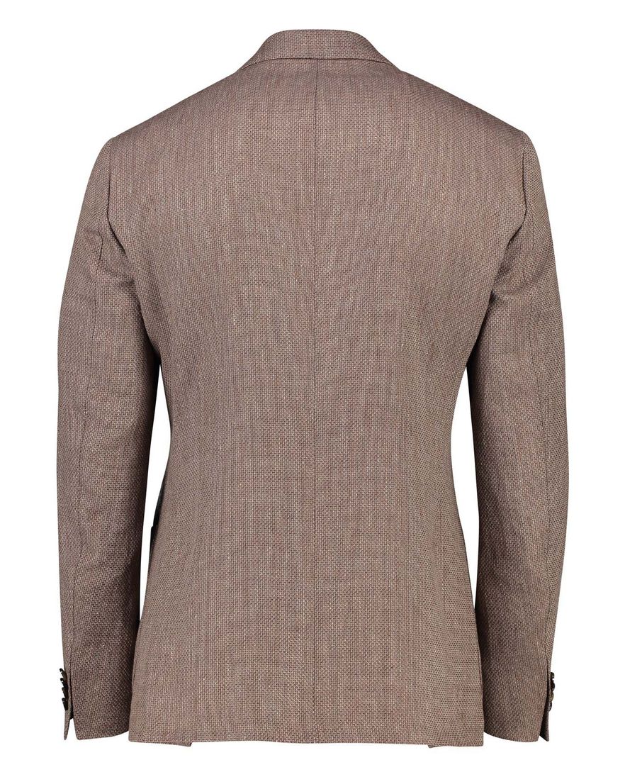 Dressler colbert bruin effen linnen wijde fit