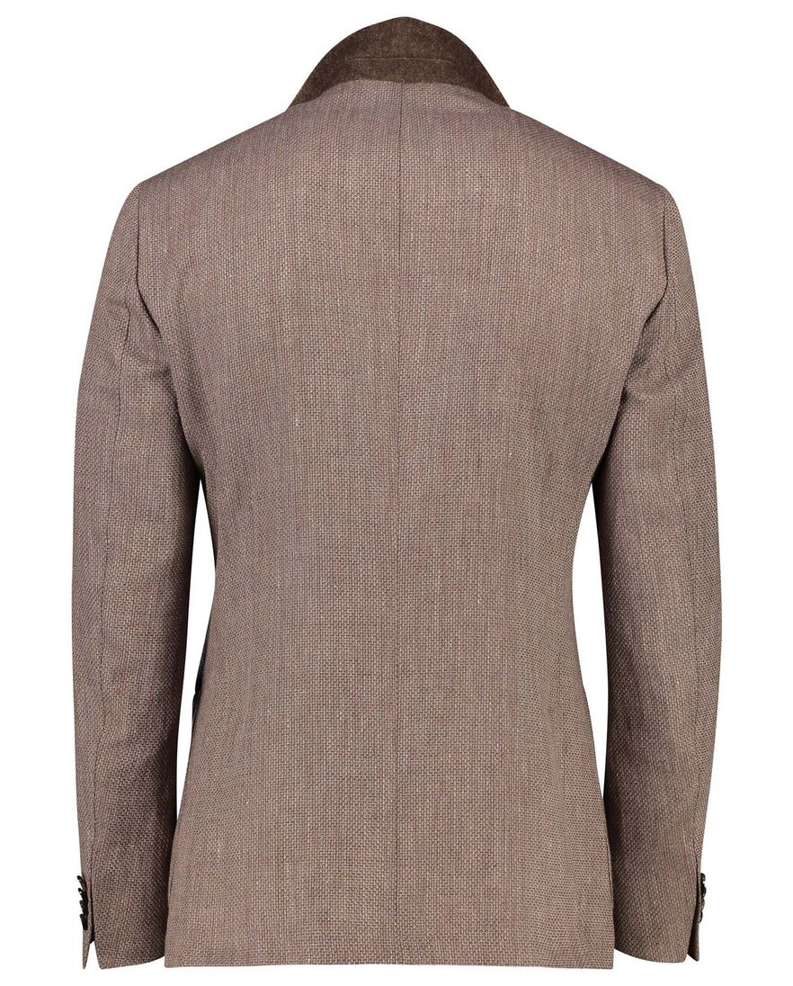 Dressler colbert bruin effen linnen wijde fit