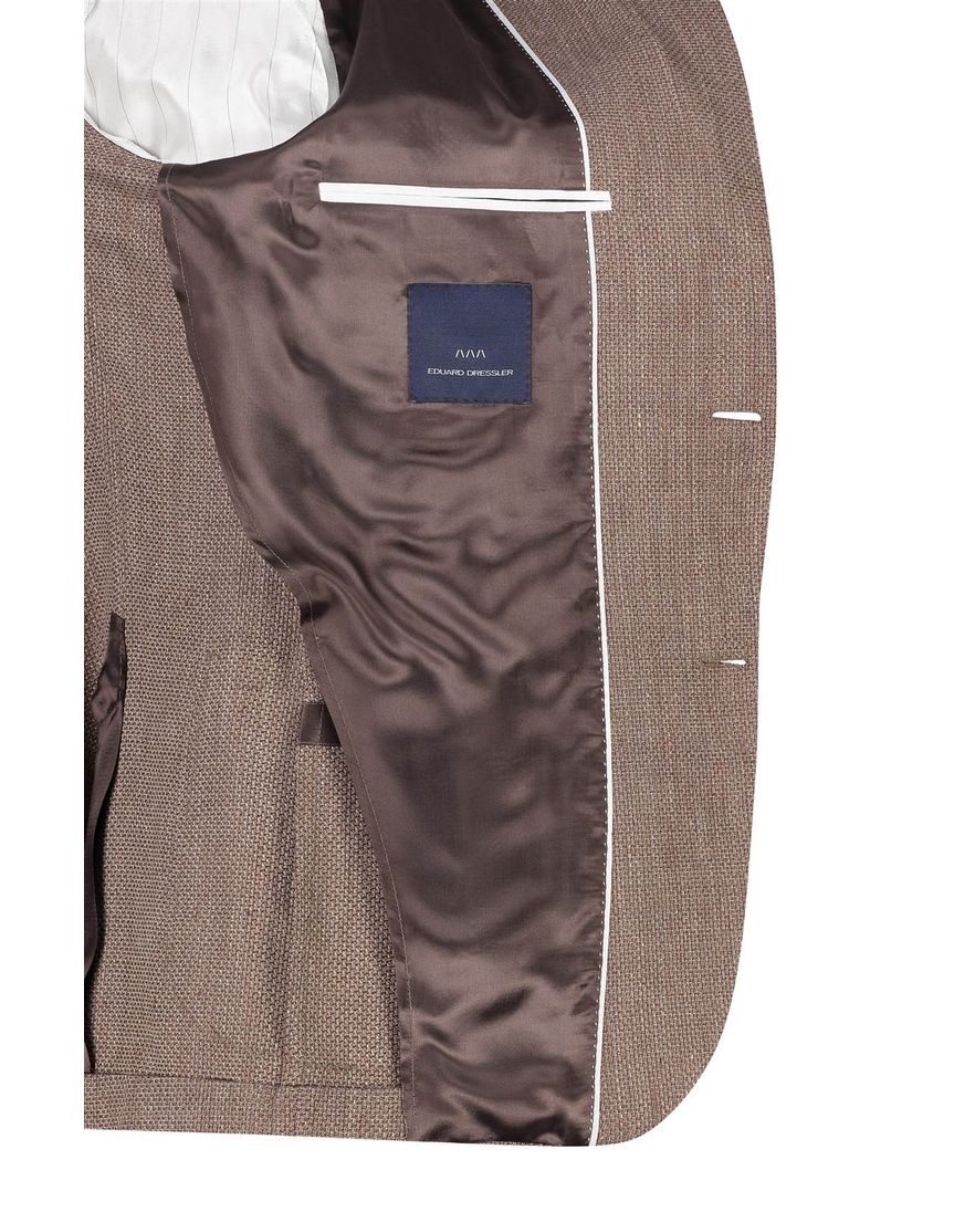 Dressler colbert bruin effen linnen wijde fit