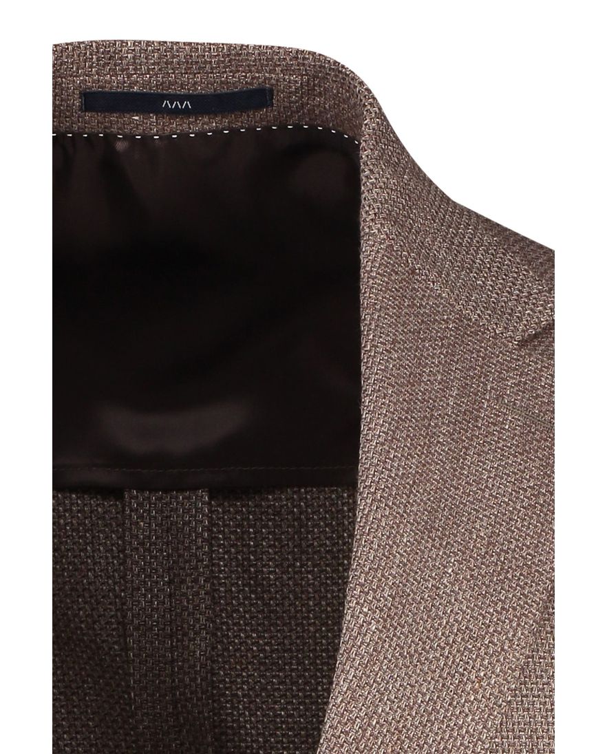 Dressler colbert bruin effen linnen wijde fit