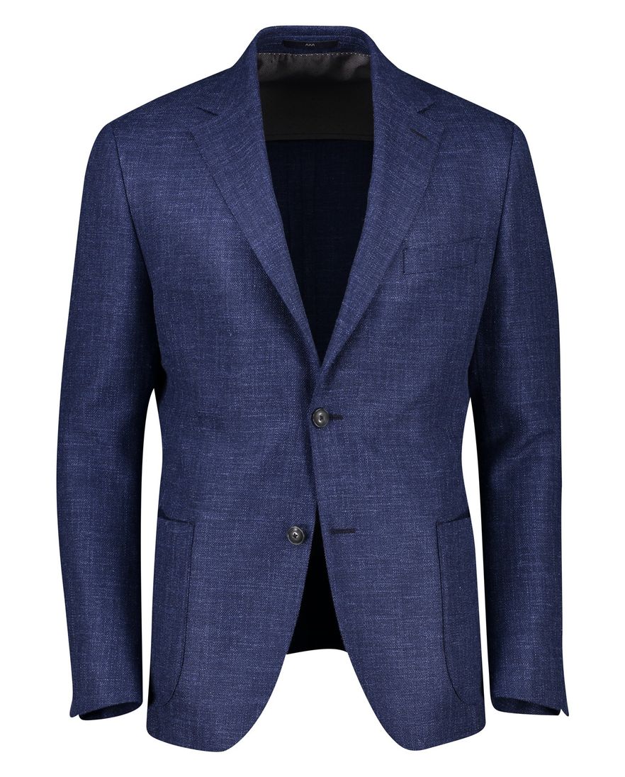 Dressler colbert donkerblauw effen wol wijde fit