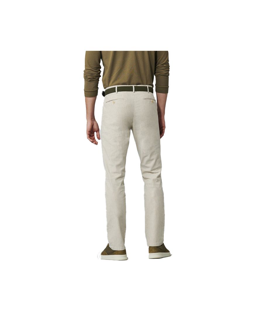 Meyer chino broek Bonn beige effen linnen