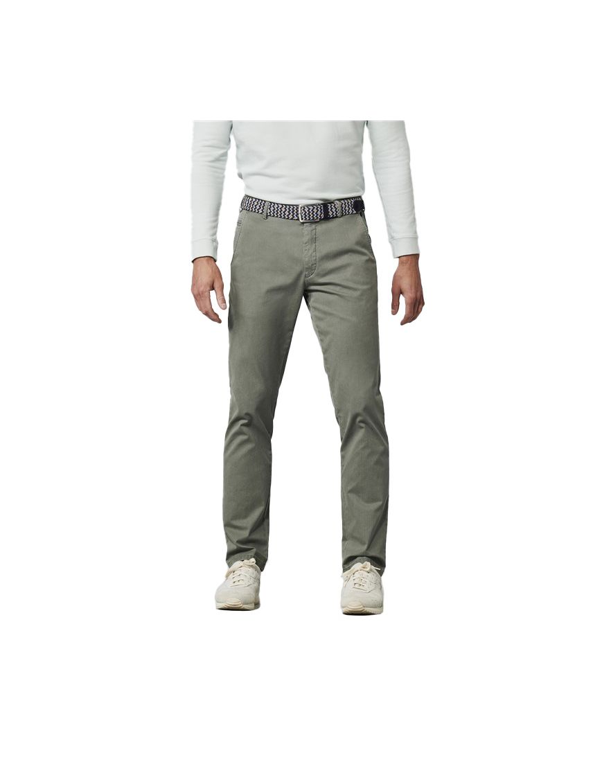 Meyer chino broek BONN olijfgroen effen katoen