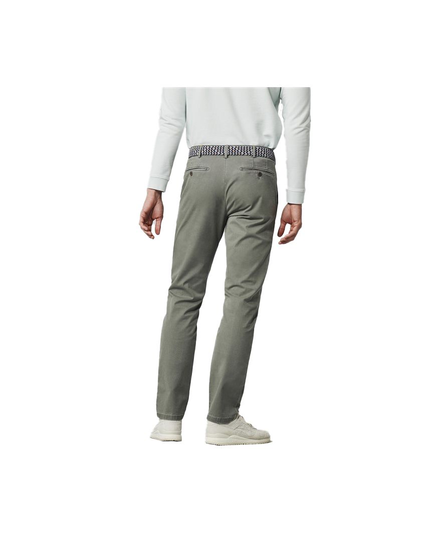 Meyer chino broek BONN olijfgroen effen katoen