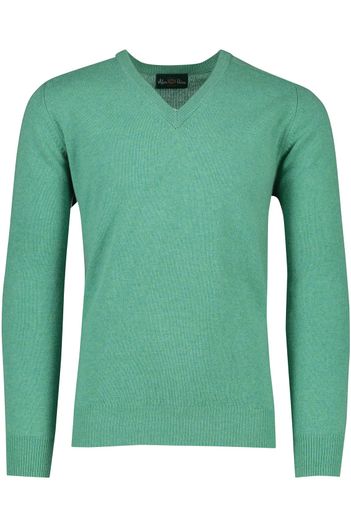 Alan Paine Alan Paine trui v-hals groen lamswol