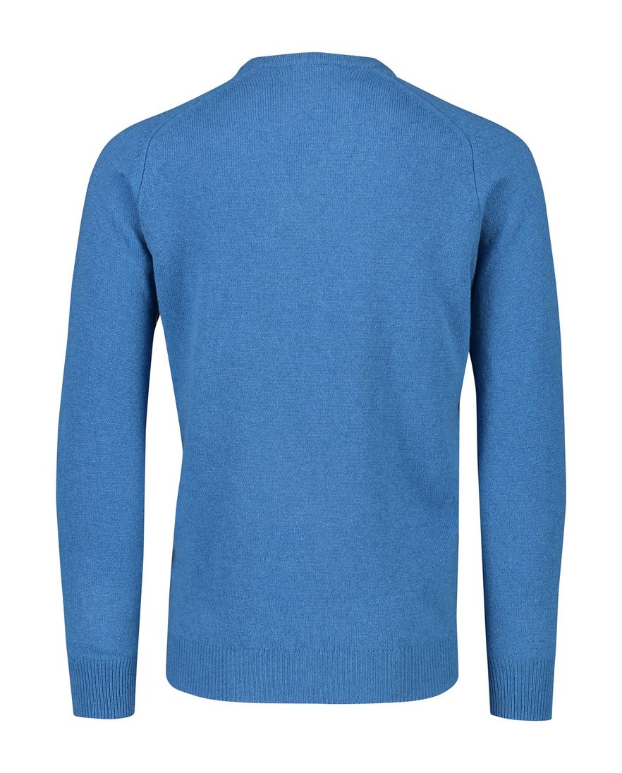 Alan Paine trui v-hals blauw lamswol effen