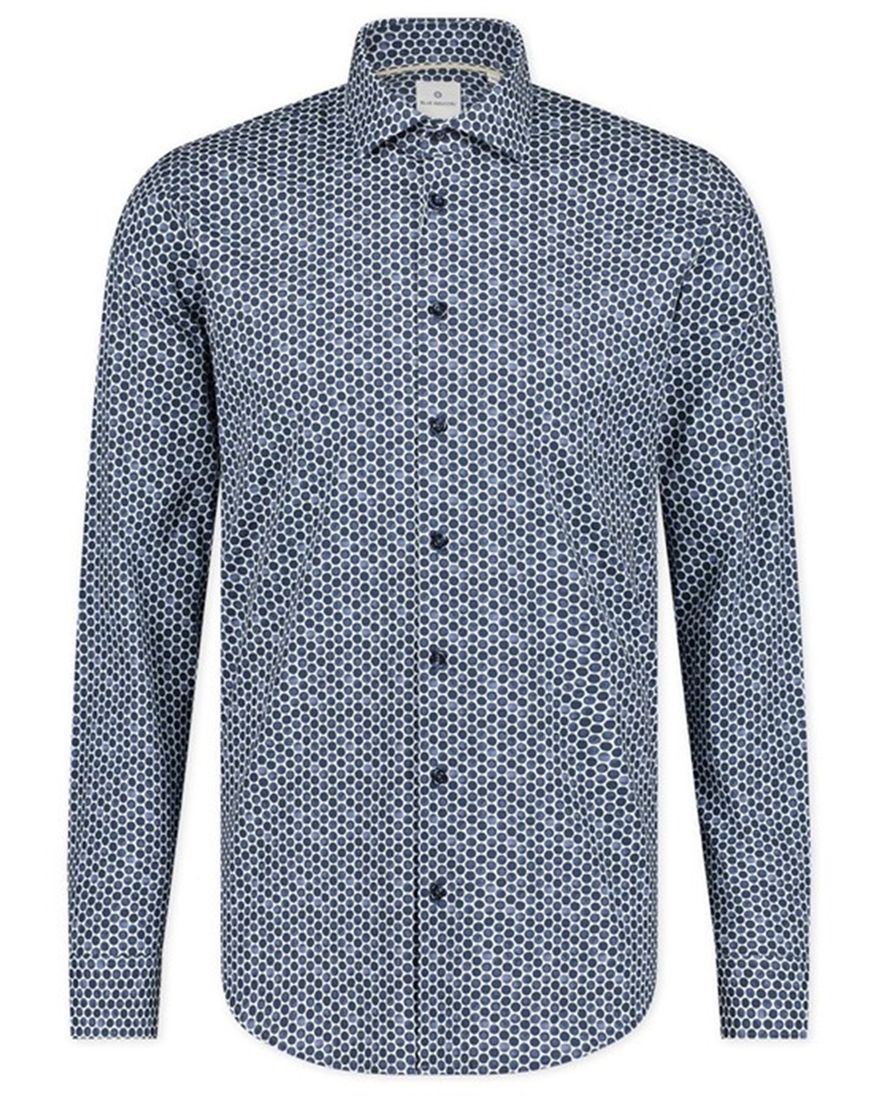 Katoenen Blue Industry casual overhemd slim fit blauw print