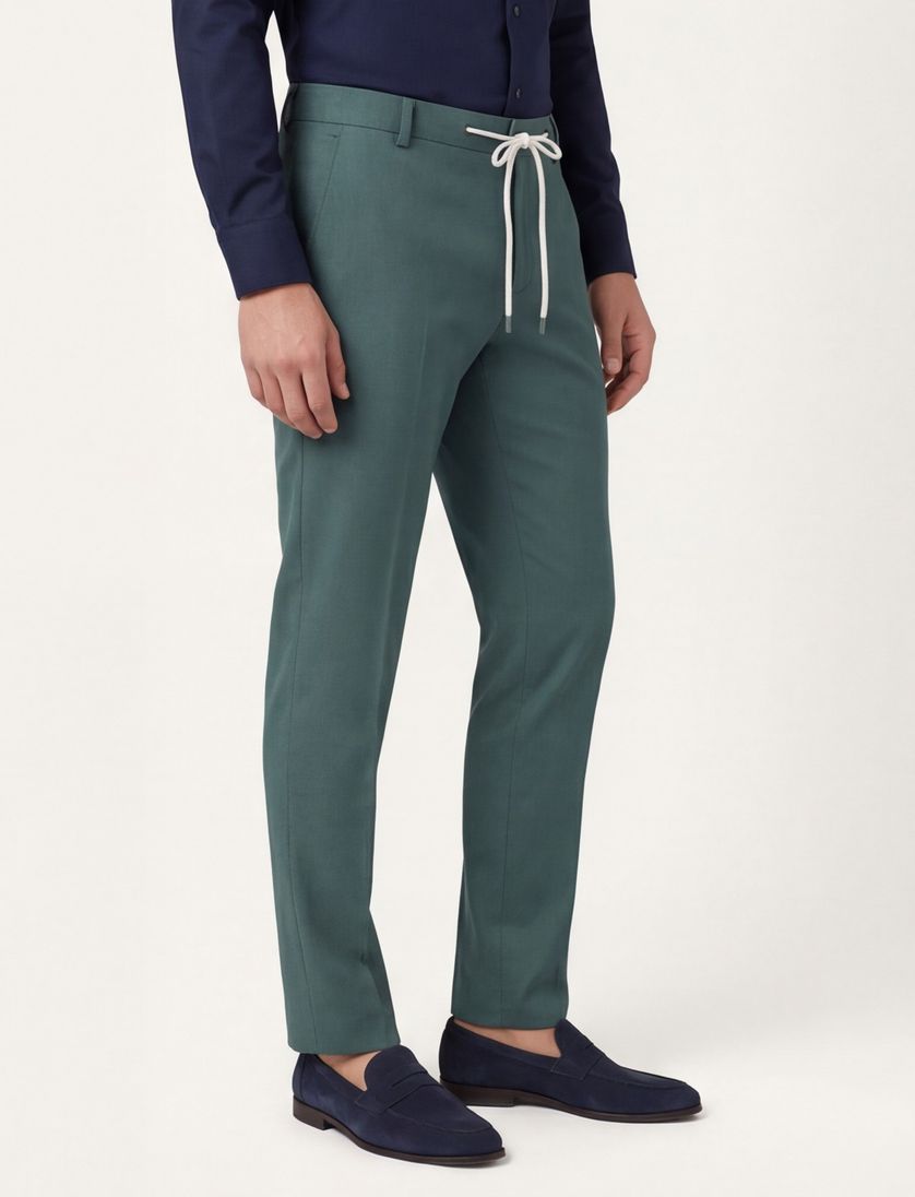 Slim fit Blue Industry pantalon mix en match groen effen katoen