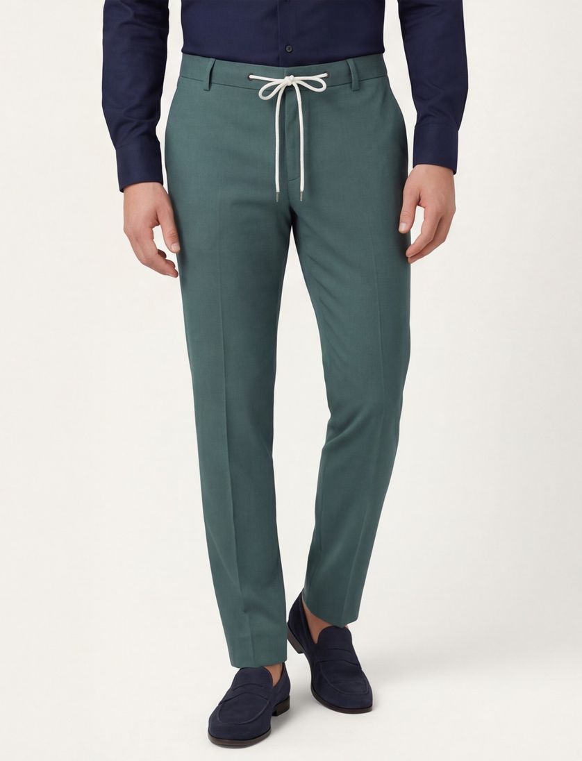 Slim fit Blue Industry pantalon mix en match groen effen katoen