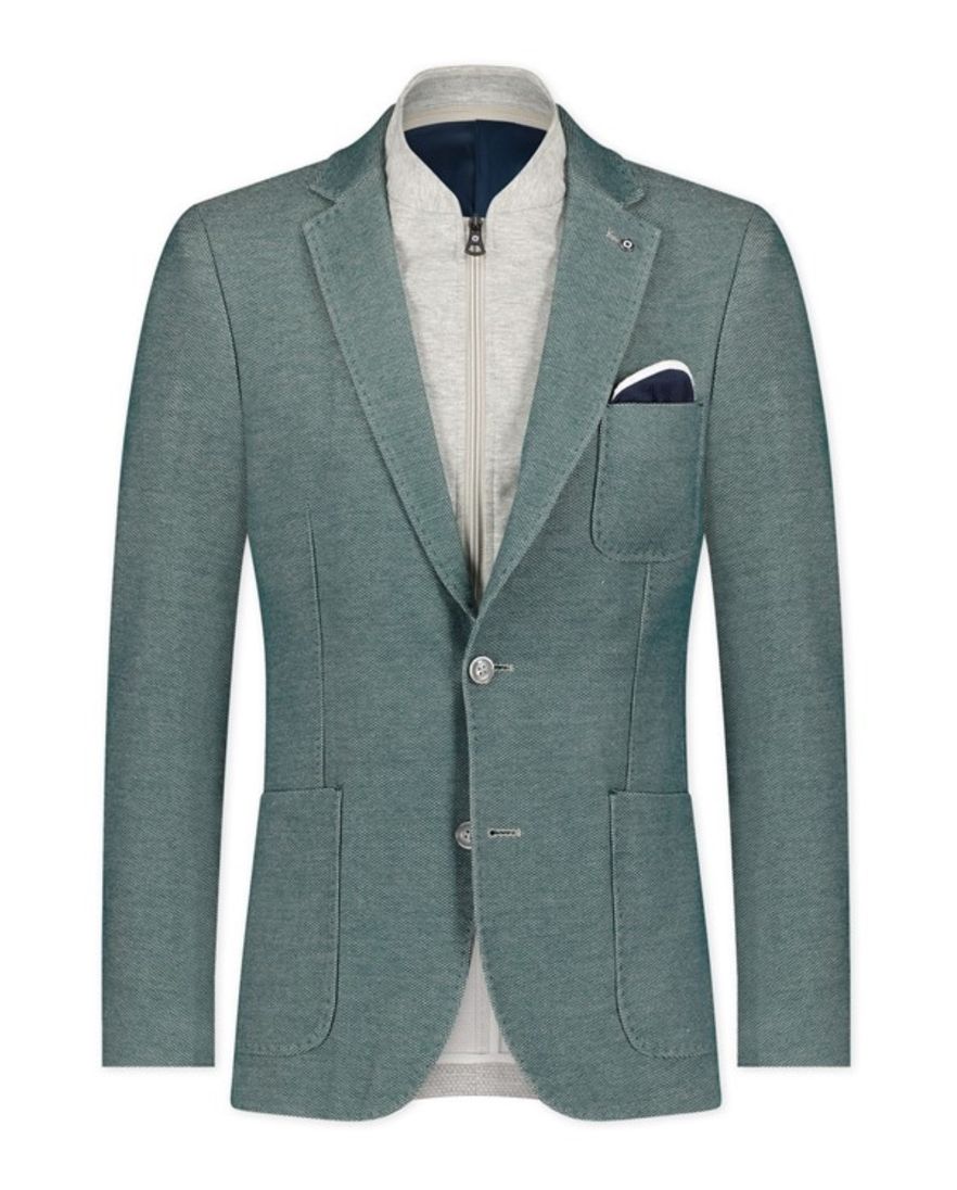 Groen uni Blue Industry colbert slim fit