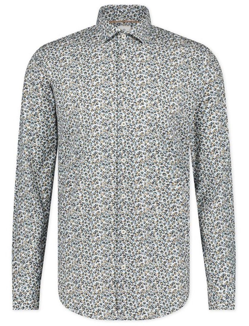 Casual katoenen Blue Industry overhemd slim fit groen geprint