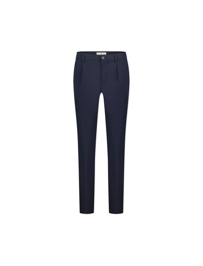 Blue Industry katoenen broek donkerblauw effen
