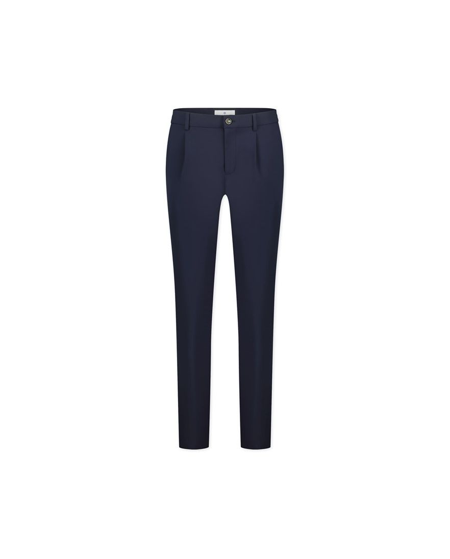 Blue Industry katoenen broek donkerblauw effen