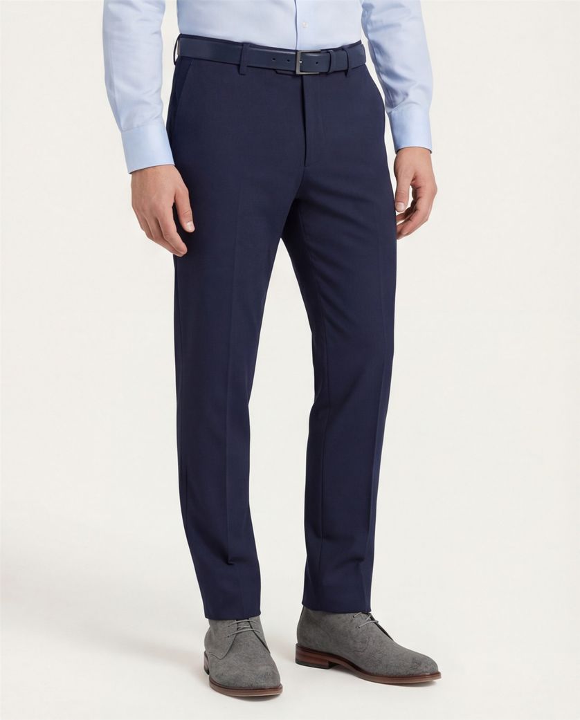 Blue Industry katoenen broek donkerblauw effen