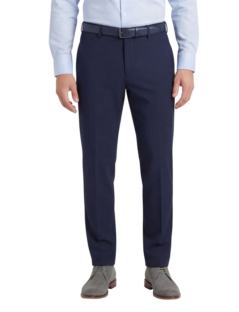 Blue Industry katoenen broek donkerblauw effen