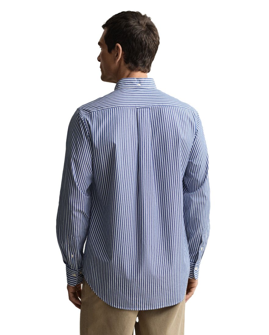 Gant casual gestreept overhemd normale fit blauw katoen
