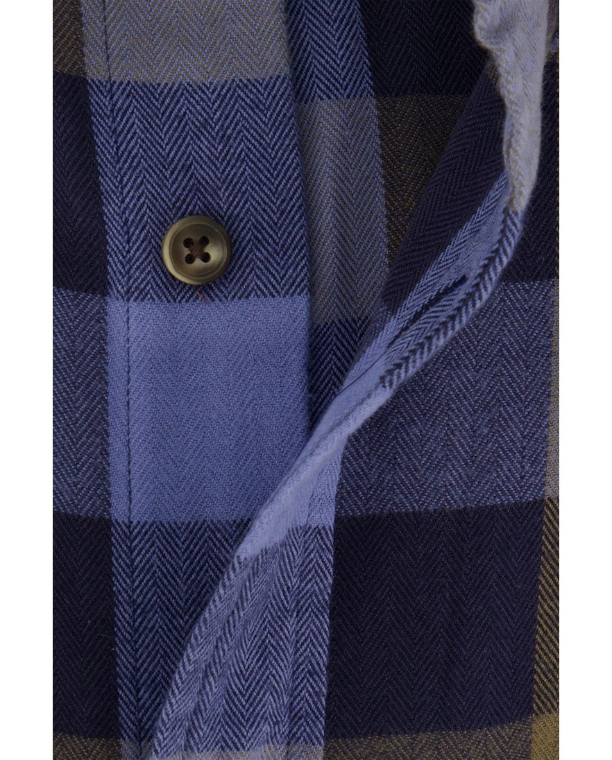 Gant casual overhemd regular fit blauw geruit katoen