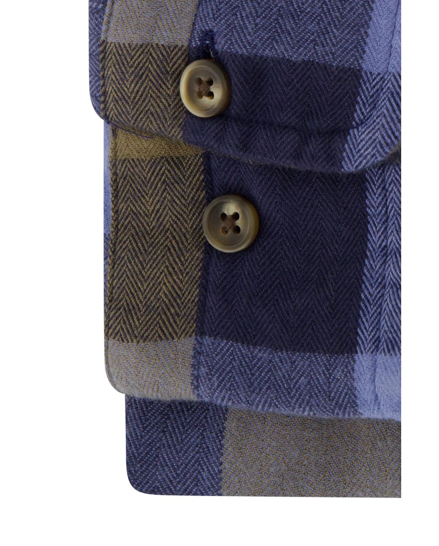 Gant casual overhemd regular fit blauw geruit katoen