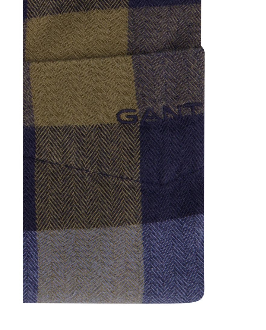 Gant casual overhemd regular fit blauw geruit katoen