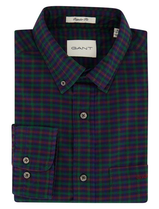 Gant overhemd groen rood blauw geruit button-down