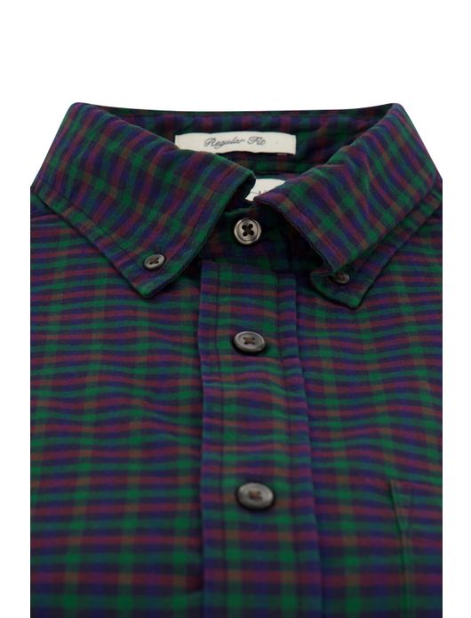 Gant overhemd groen rood blauw geruit button-down