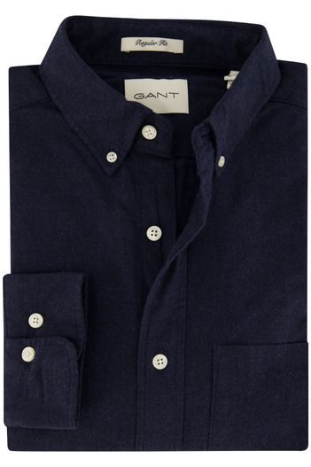 Gant Gant overhemd donkerblauw borstzak button-down