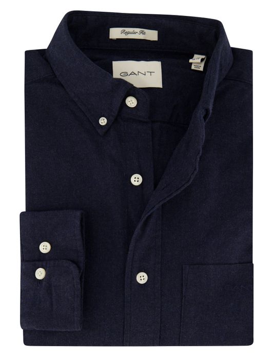 Gant overhemd donkerblauw borstzak button-down