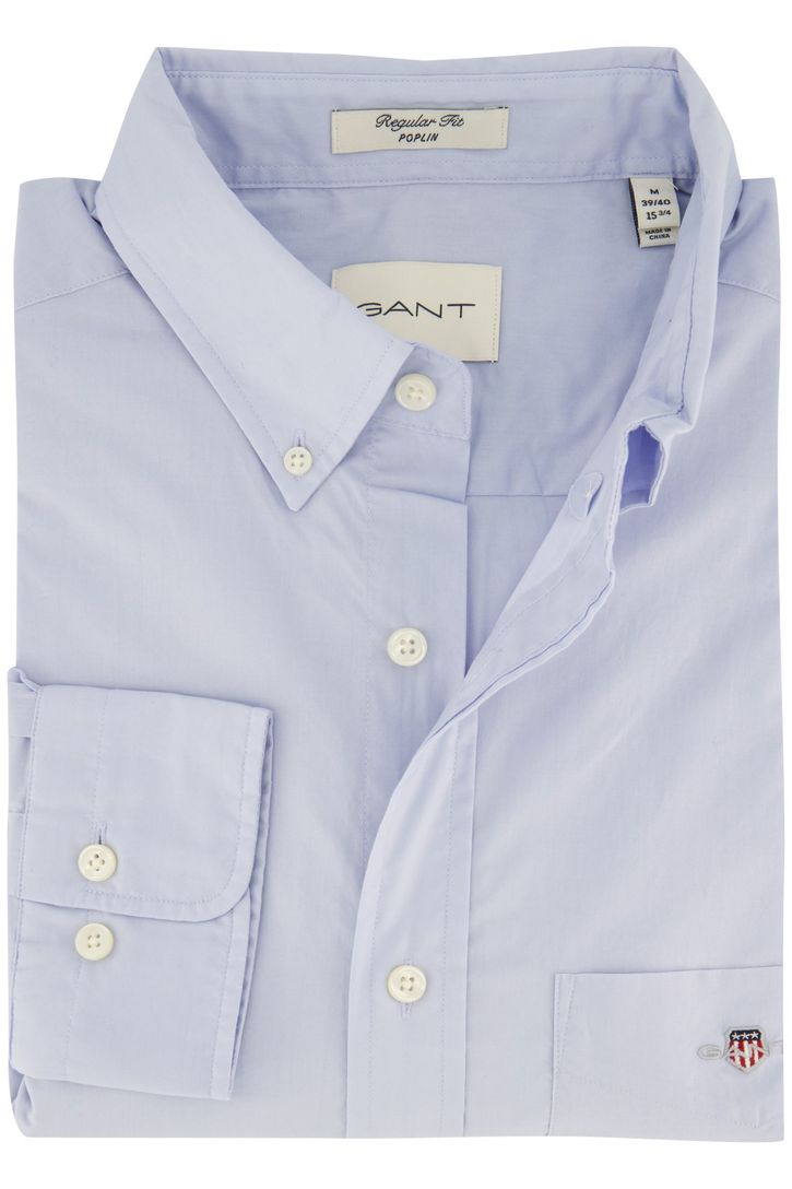 Gant overhemd Regular Fit normale fit lichtblauw katoen