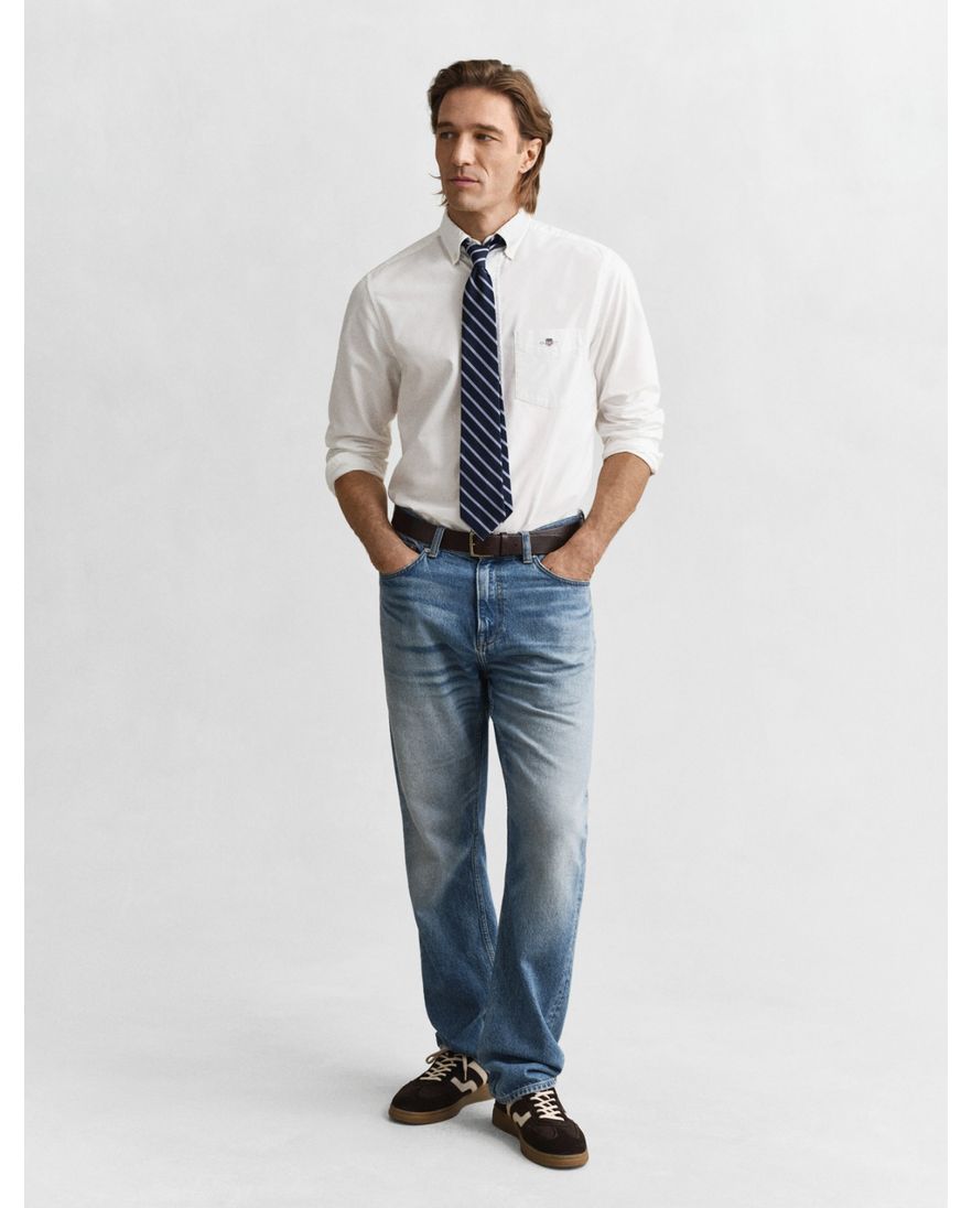 Gant casual overhemd Regular Fit wit effen