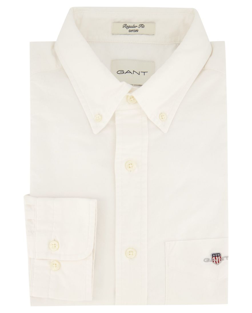 Gant casual overhemd Regular Fit wit effen