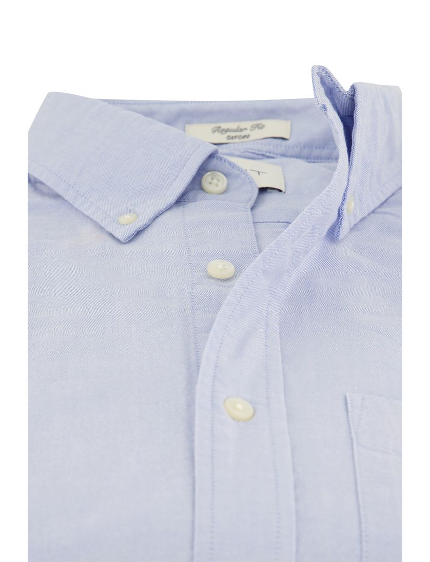 Gant casual overhemd Regular Fit lichtblauw effen katoen