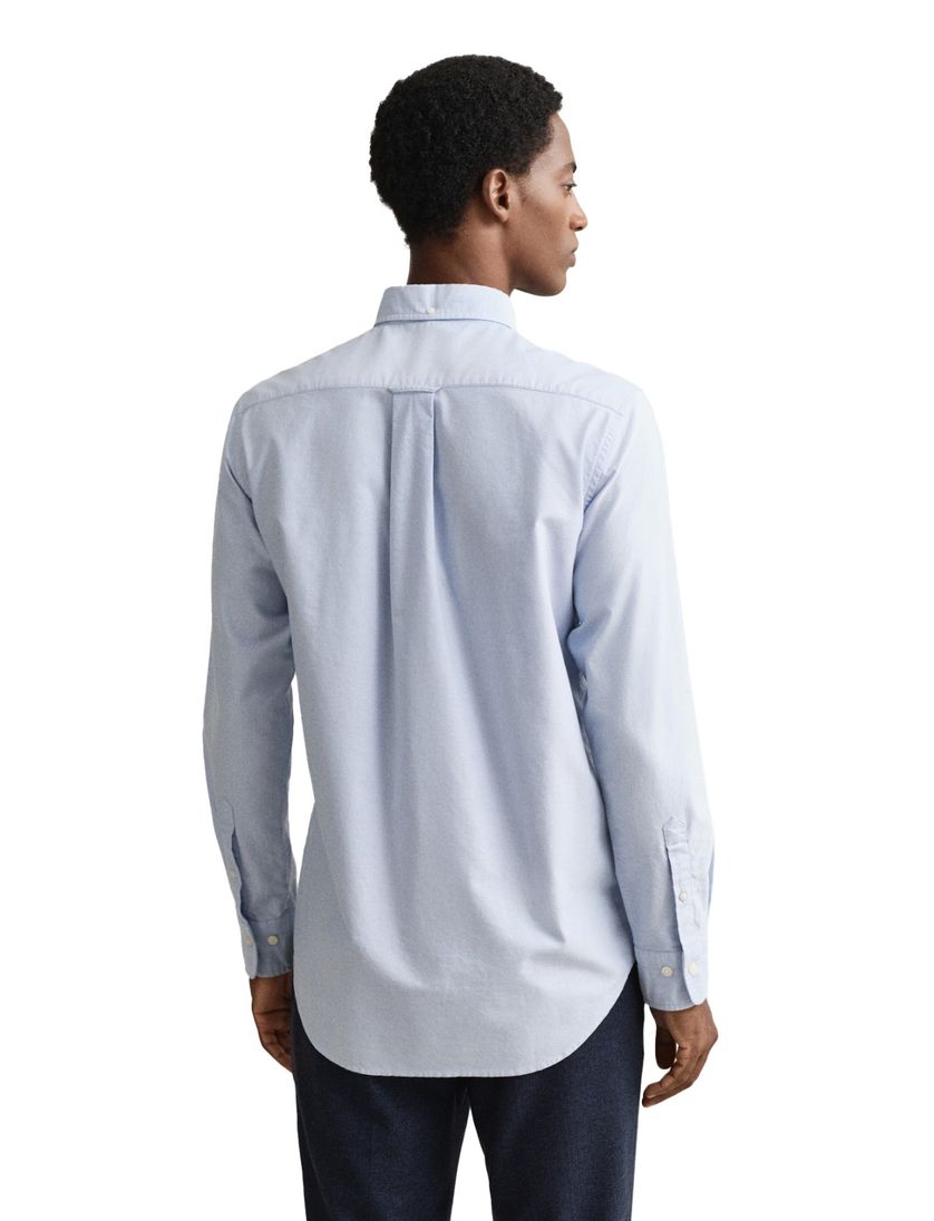 Gant casual overhemd Regular Fit lichtblauw effen katoen